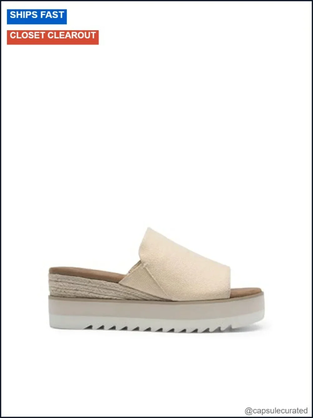 Espadrille Wedge Platform Sandals Slip-on Canvas Slide Summer Shoes